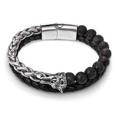 Bracelet Loup Rétro (Acier)
